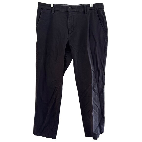 Dockers Mens Classic Fit Black Chino Pants Size 40 x 31 Flat Front Cotton Blend - Picture 1 of 5